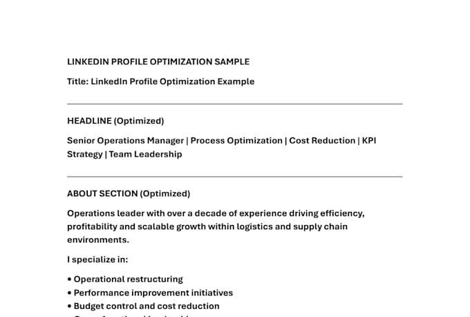 rewrite and optimize your resume and linkedin profile
